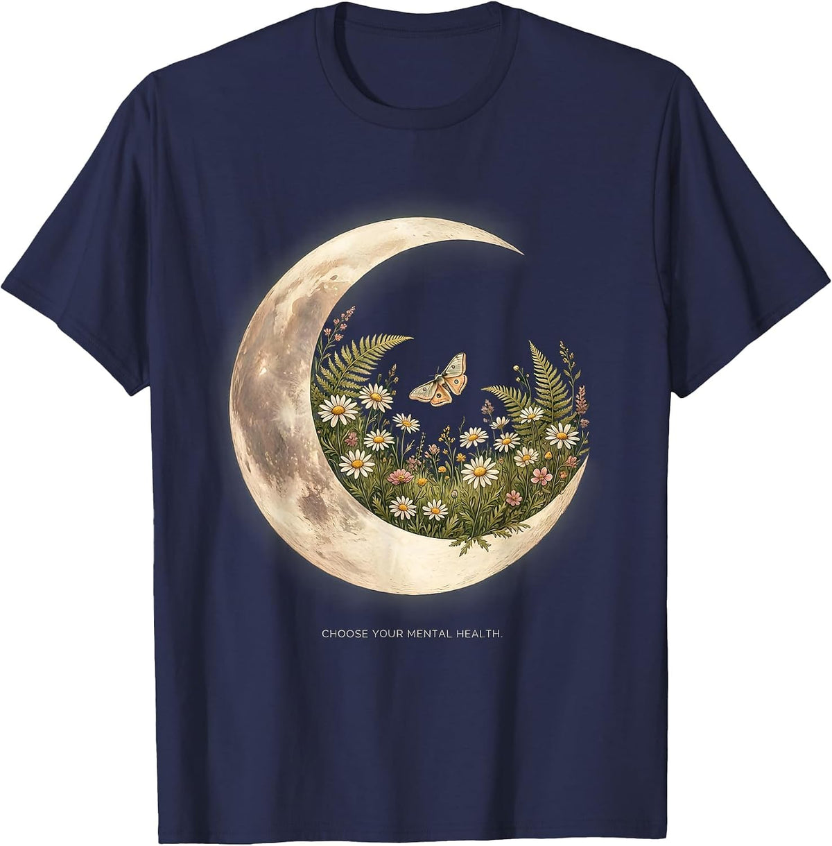 Choose Your Mental Health Awareness Design T-Shirt - Navy Blue