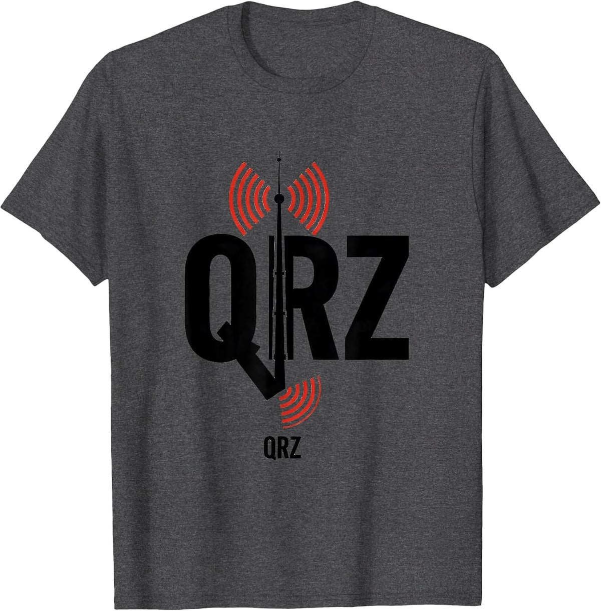 Men's QRZ Editorial Conceptual Ham Radio Operator Hobbyist Humor T-Shirt - Dark Heather Grey