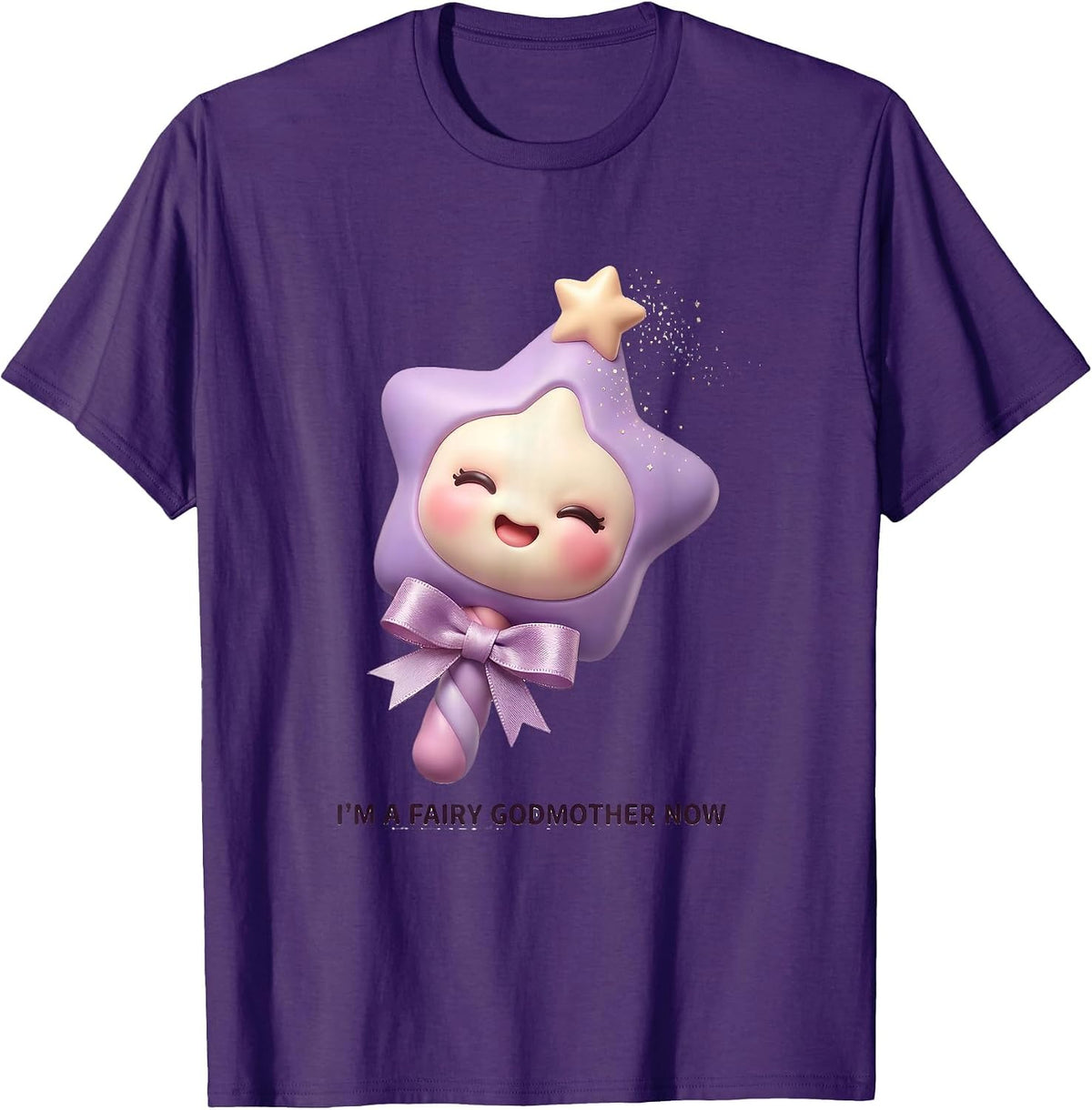 I'm A Fairy Godmother Now Cute Kawaii Godparent Gift T-Shirt - Purple