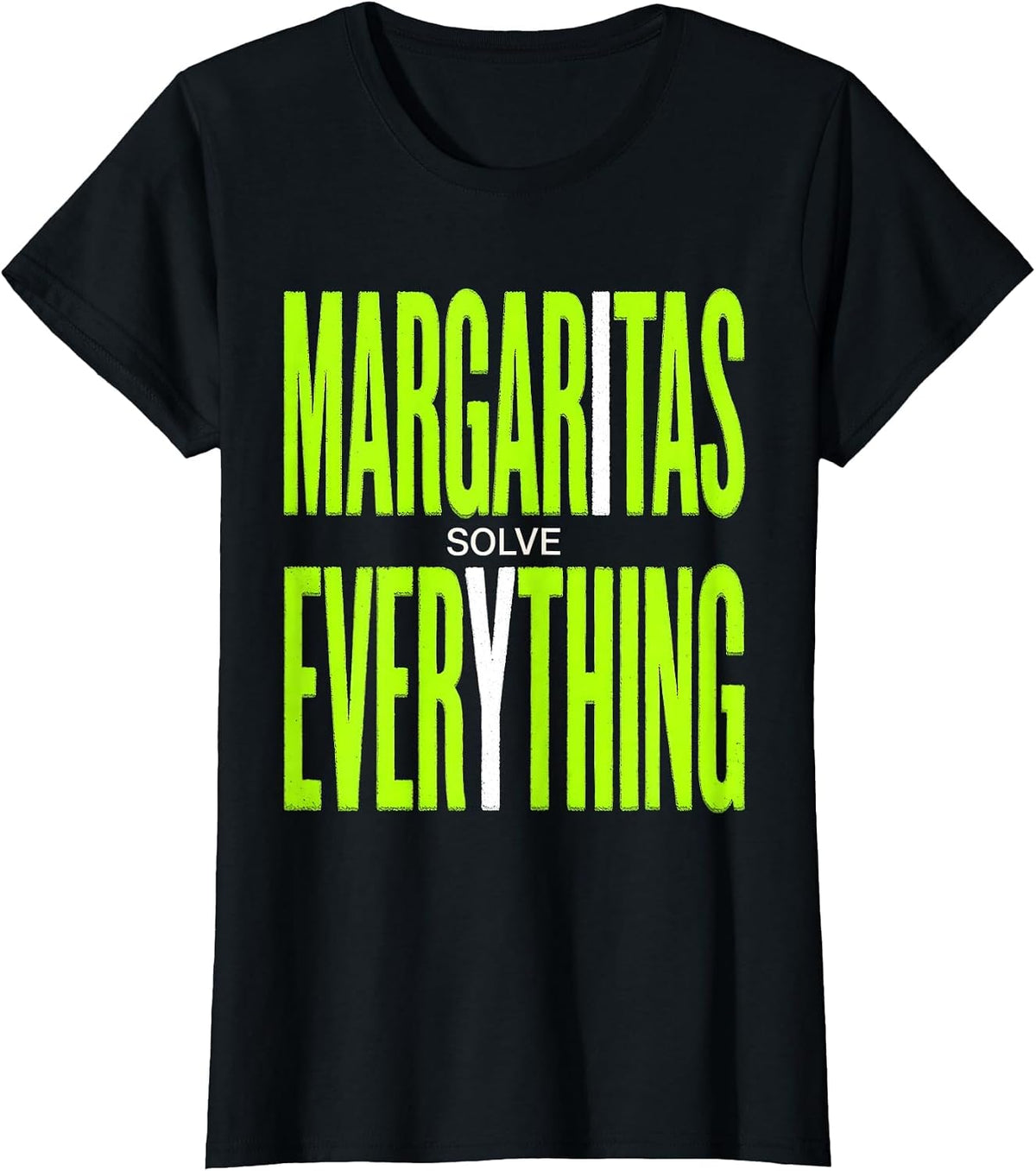 Margaritas Solve Everything Cinco de Mayo Design T-Shirt - Black