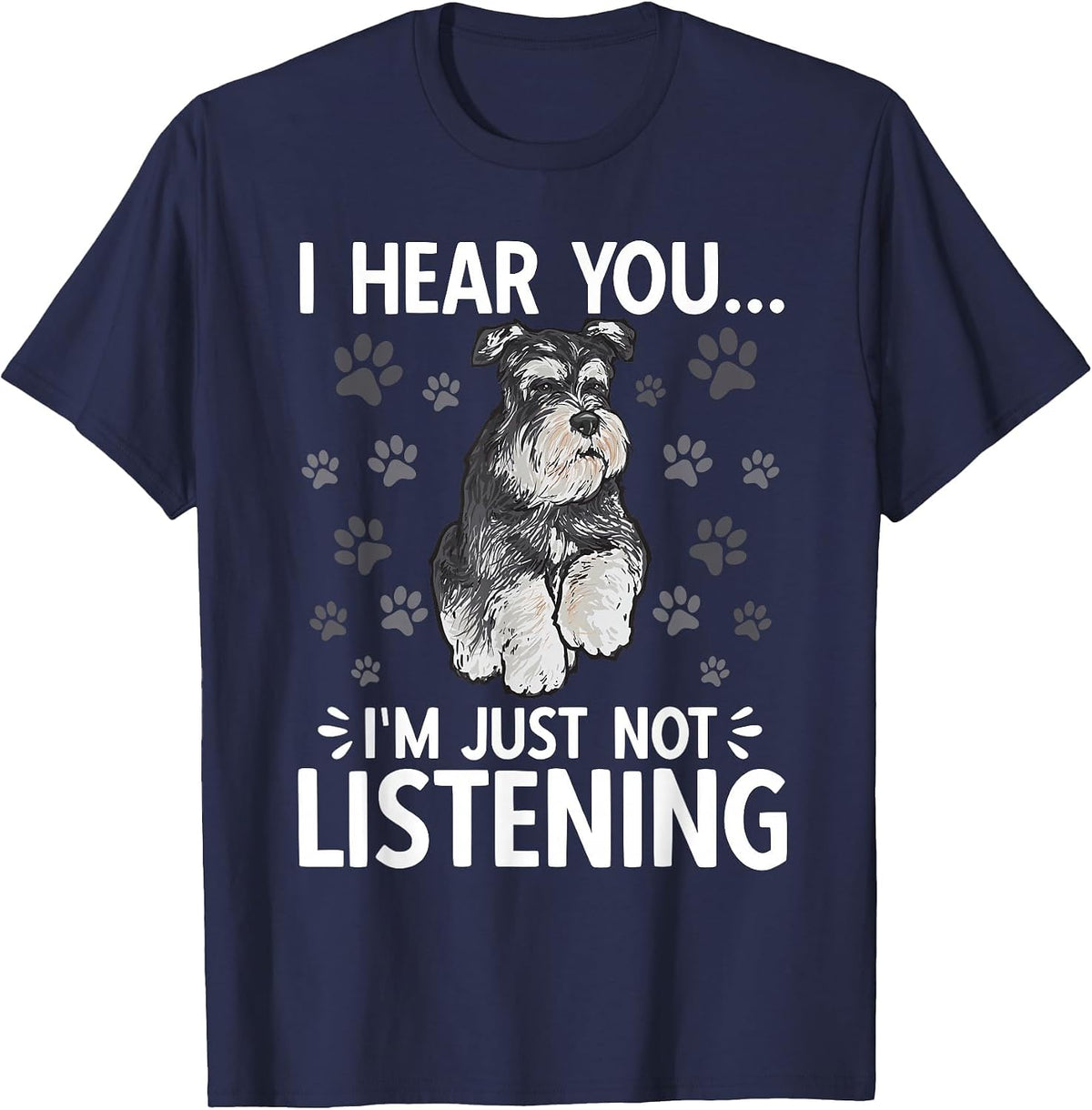 Miniature Schnauzer Dog Mini Schnauzer T-Shirt - Navy Blue