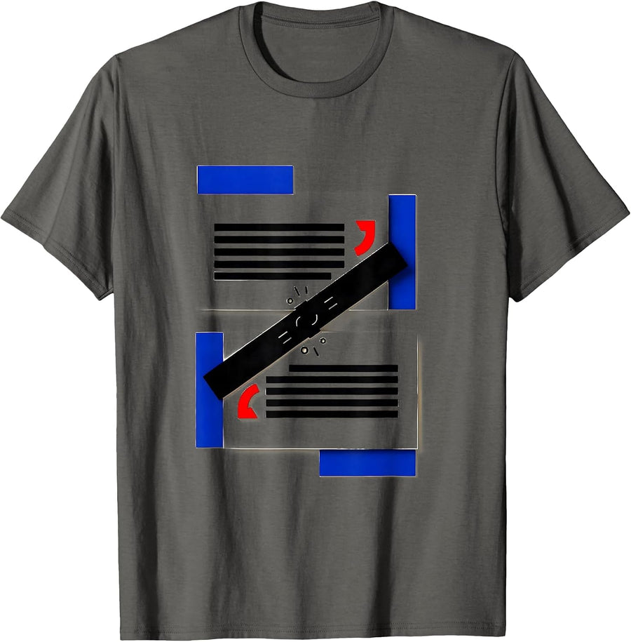 Geometric Lesson Card Bauhaus Modernist Grammar Teacher Gift T-Shirt - Asphalt Grey