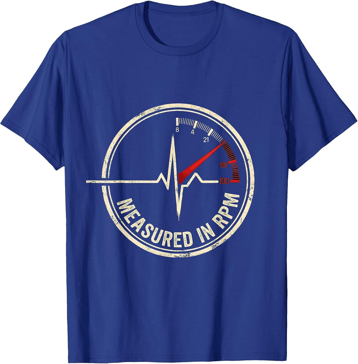Measured In RPM Funny Car Guy Auto Mechanic Speedometer T-Shirt - Royal Blue