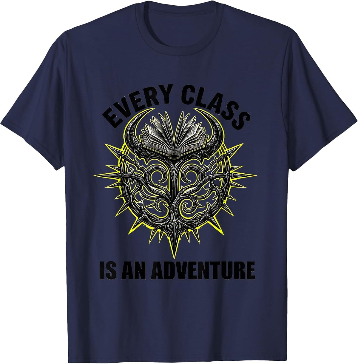 Every Class Is An Adventure Substitute Teacher T-Shirt - Navy Blue