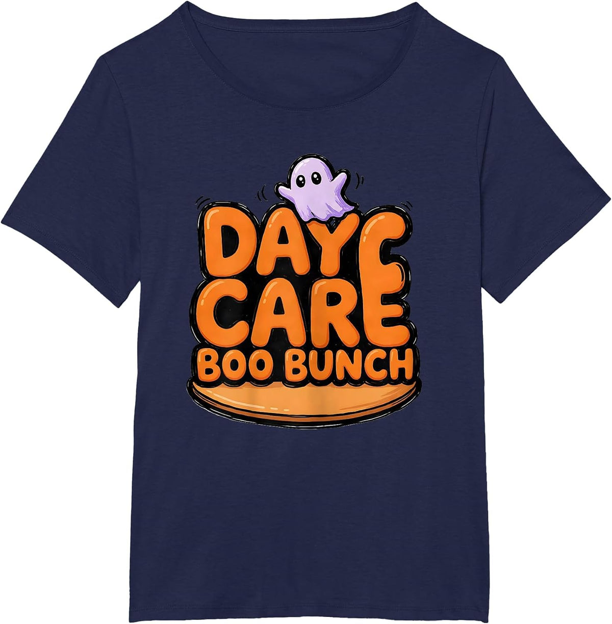 Women's Daycare Boo Bunch Playful Halloween Teacher Preschool Kids T-Shirt - Navy Blue