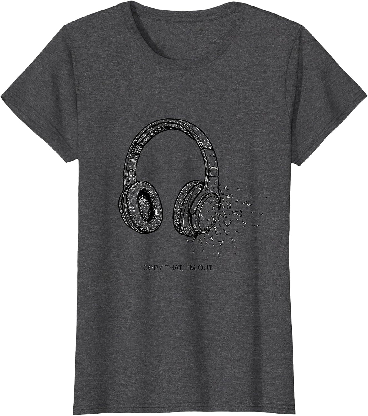 Women's Copy That, I'm Out Funny Ham Radio Operator Hobbyist Humor T-Shirt - Dark Heather Grey