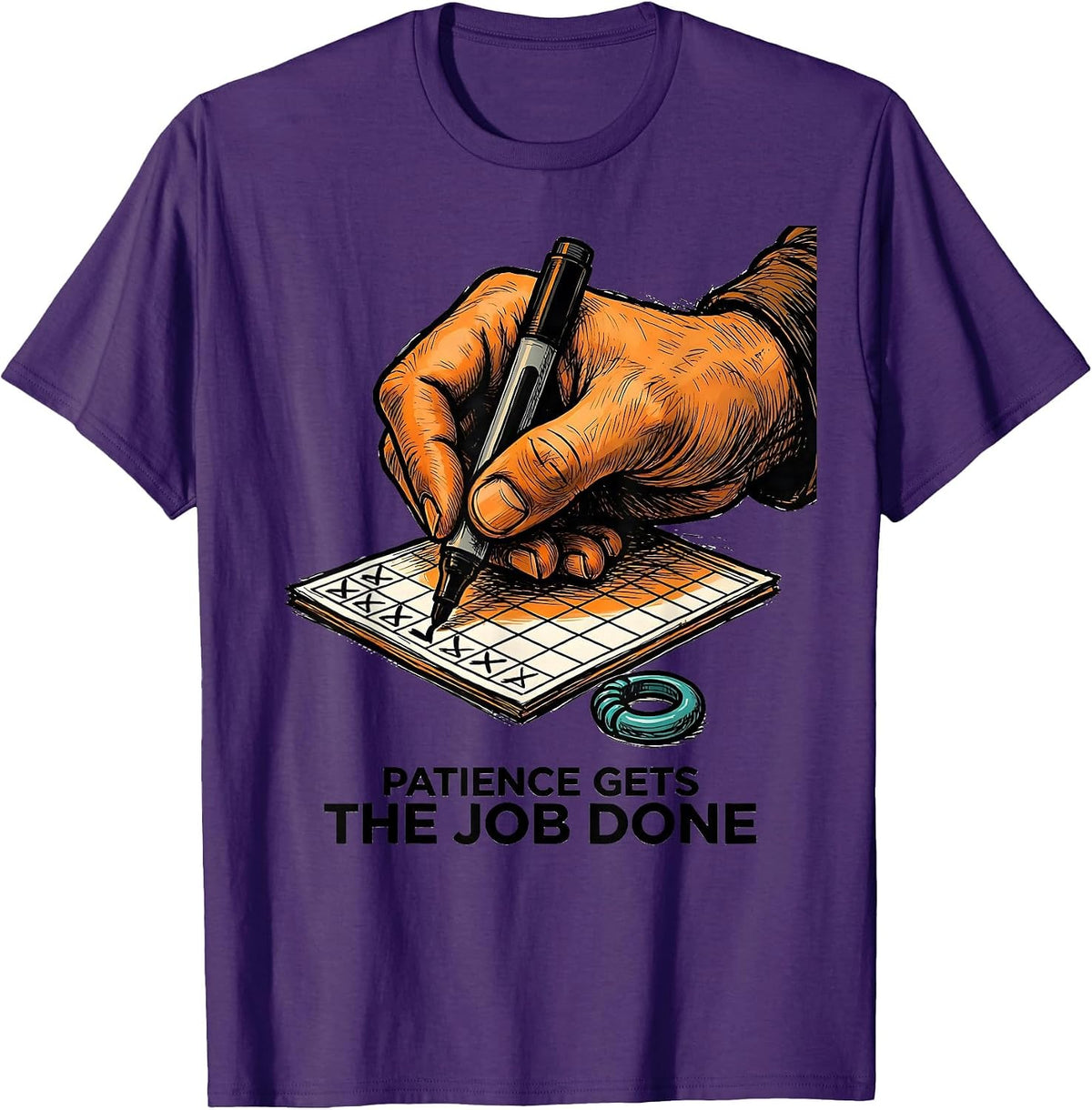 Patience Gets The Job Done Funny Paraprofessional T-Shirt - Purple