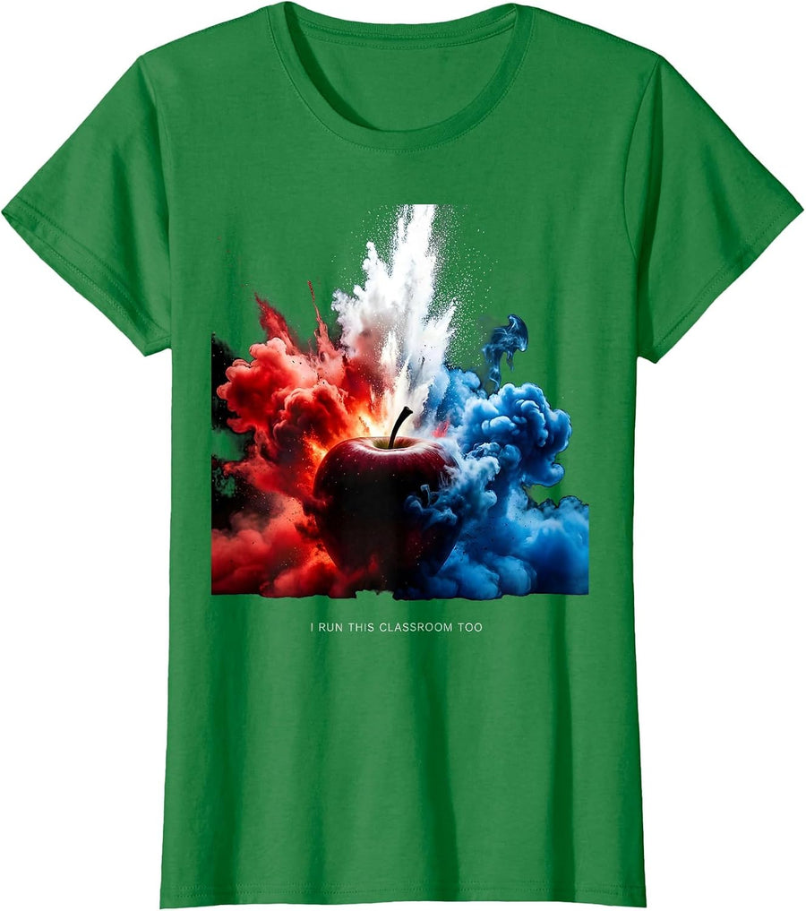 Women's I Run This Classroom Too Paraprofessional Design T-Shirt - Kelly Green
