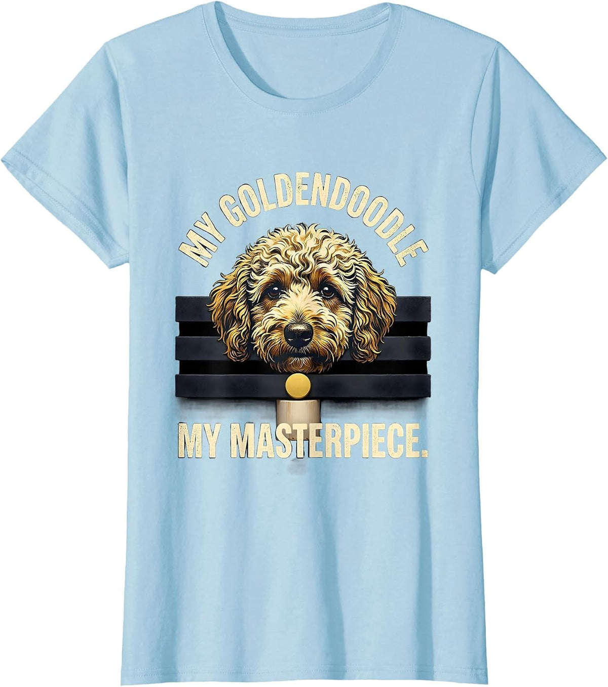 My Goldendoodle My Masterpiece Rubber Stamp Van Gogh Starry T-Shirt - Baby Blue