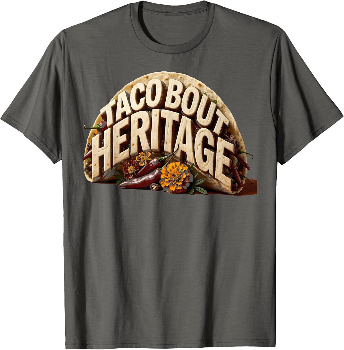 Taco Bout Heritage Cinco de Mayo Design T-Shirt - Asphalt Grey