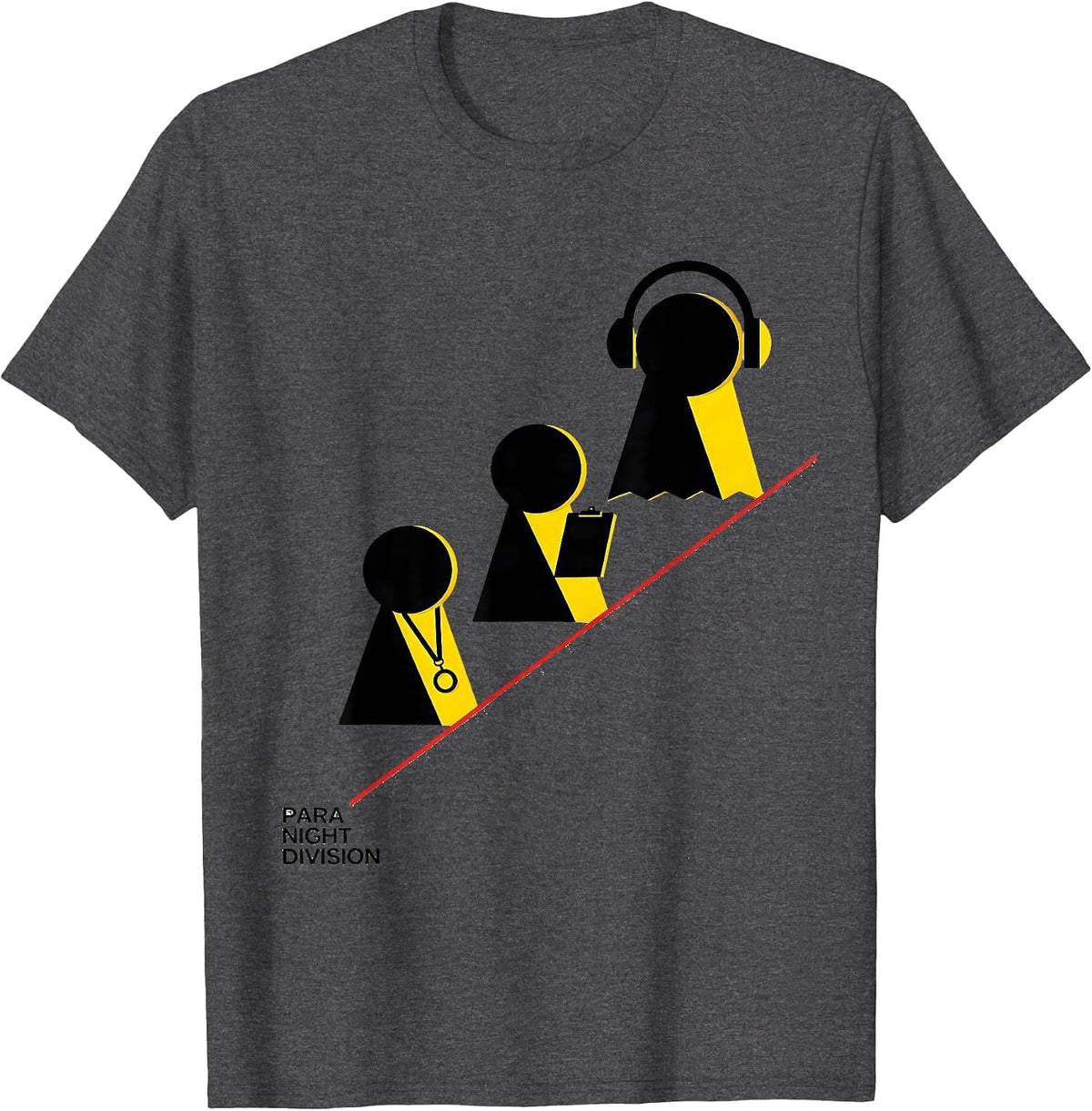 Men's Para Night Division Bauhaus Modernist Paraprofessional Ghost T-Shirt - Dark Heather Grey