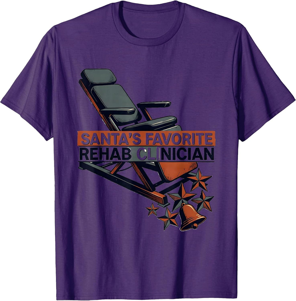 Men's Santa's Favorite Rehab Clinician Midcentury Modern Physical T-Shirt - Purple