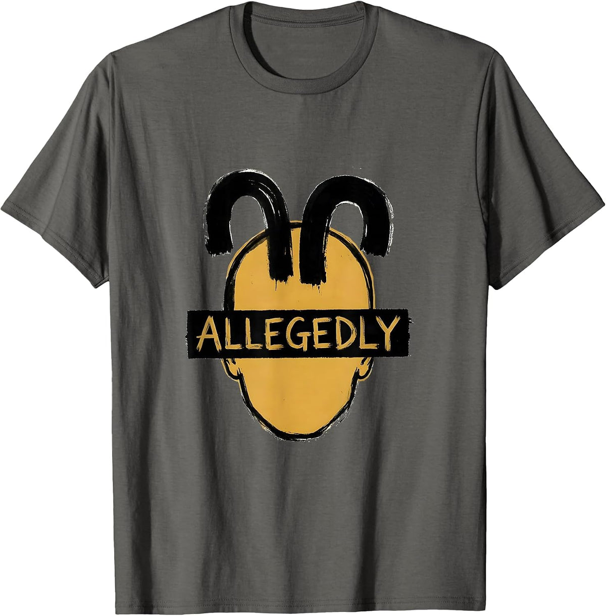 Men's Allegedly Funny Grammar Police Punctuation Humor English T-Shirt - Asphalt Grey