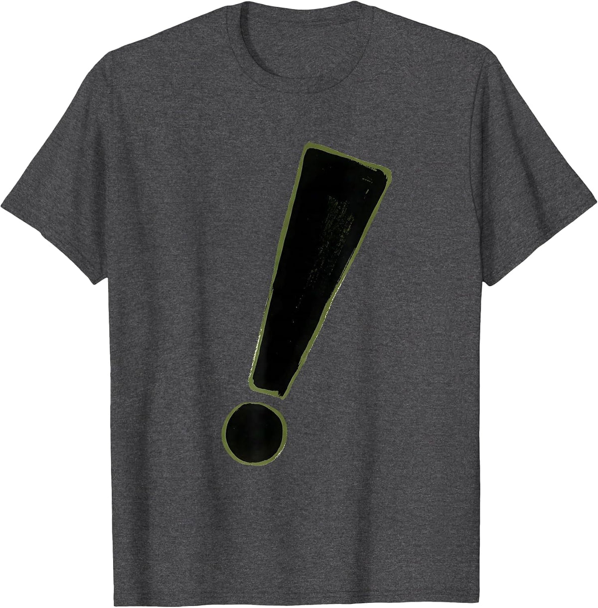 Sentinel Exclamation Mark Funny Grammar Teacher Humor T-Shirt - Dark Heather Grey