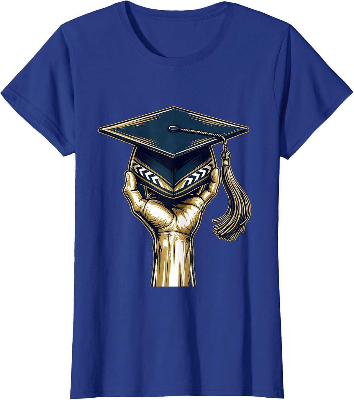 Women's Paraprofessional Graduation Cap Helping Hand Design T-Shirt - Royal Blue