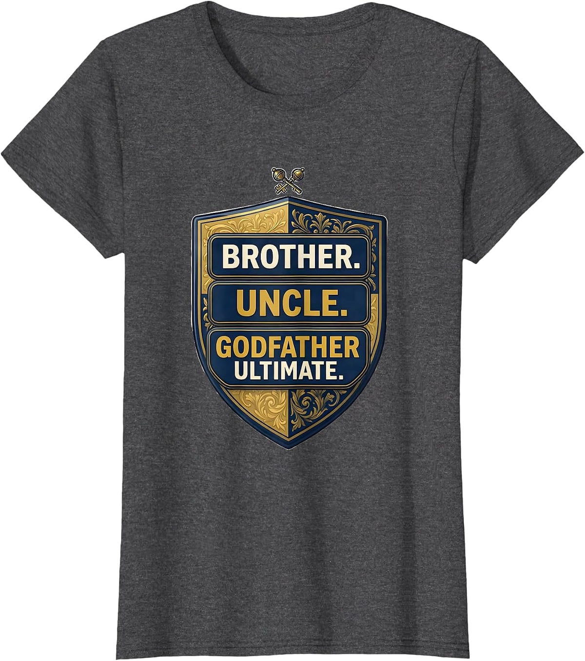 Women's Brother Uncle Godfather Ultimate Funny Uncle Pride Club T-Shirt - Dark Heather Grey