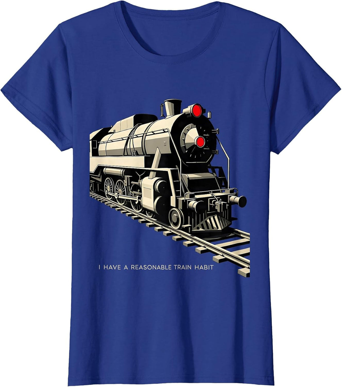 Women's I Have A Reasonable Train Habit Funny Train Enthusiast Model T-Shirt - Royal Blue