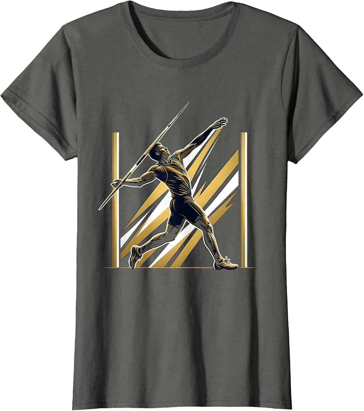 Women's Javelin Thrower Full Release Athletic Graphic T-Shirt - Asphalt Grey