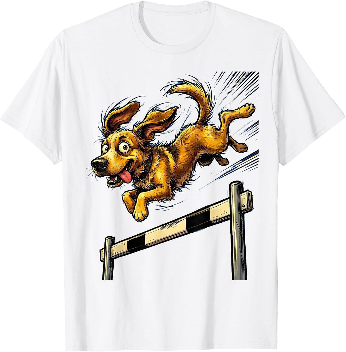 Men's Underdog Leaping Hurdle Cheer Graphic T-Shirt - White