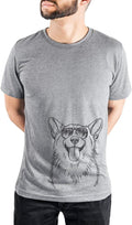 Aviator Porter the Pembroke Welsh Corgi Triblend T-Shirt - Unisex Grey Crew Neck