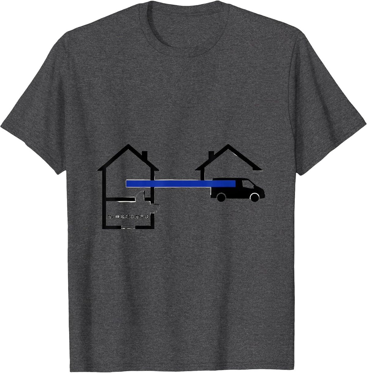 My Doorstep Moves Retro Van Life Campervan Road Trip Pride T-Shirt - Dark Heather Grey