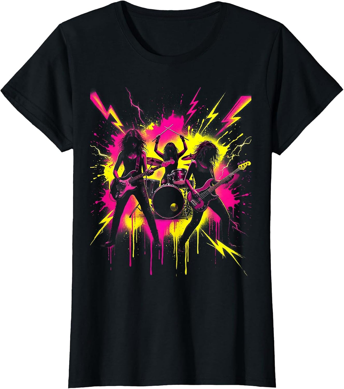 Band of Women Garage Rehearsal Illustration T-Shirt - Black