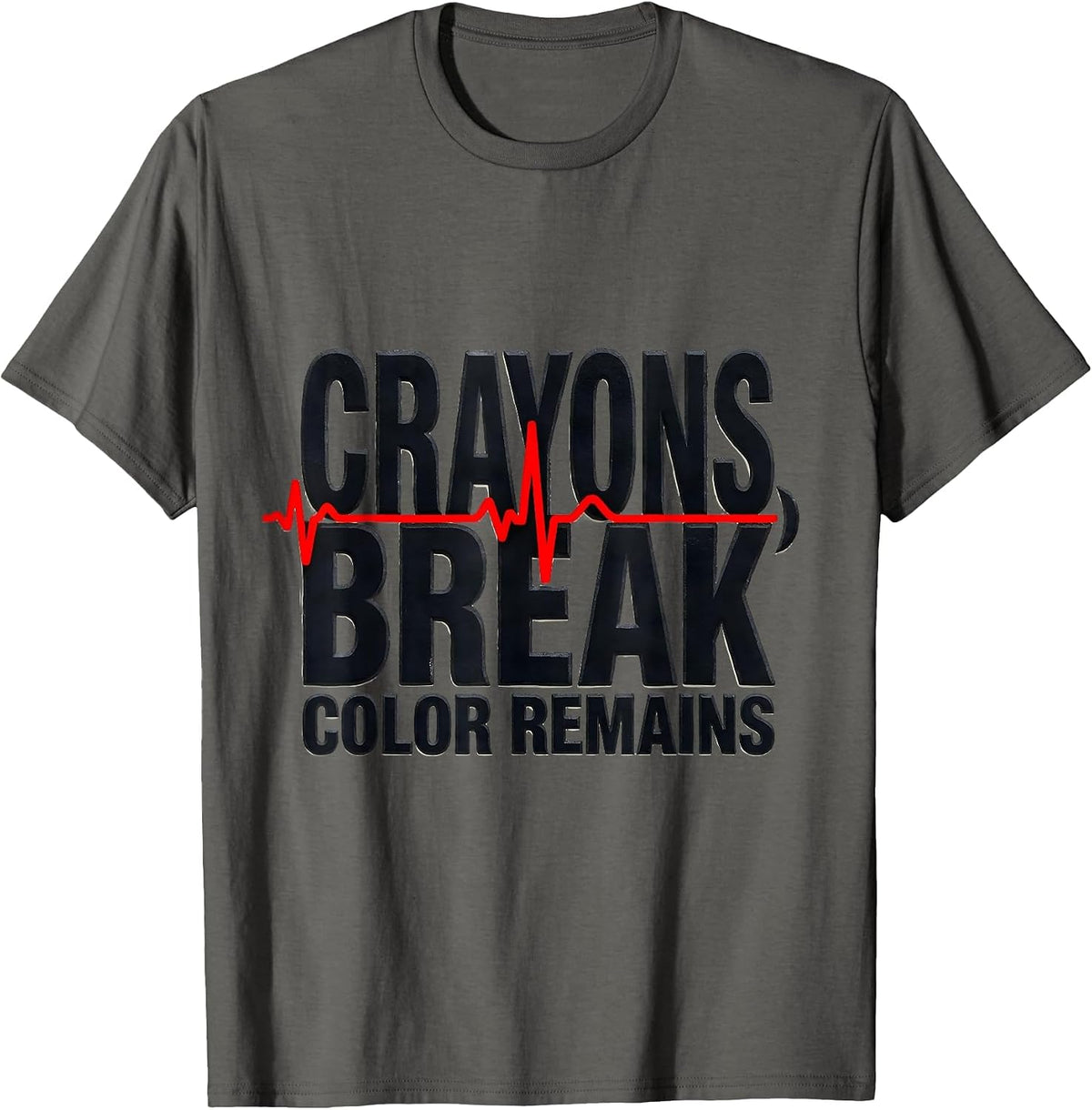 Men's Crayons Break, Color Remains Mental Health Awareness Support T-Shirt - Asphalt Grey