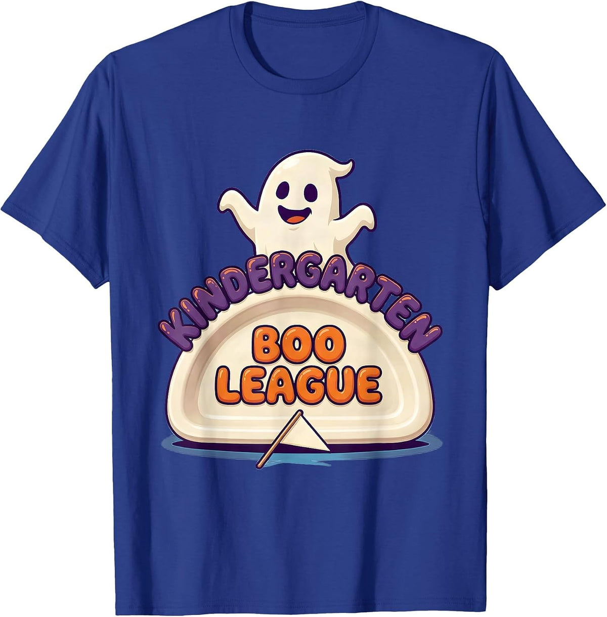 Men's Kindergarten Boo League Playful Halloween Teacher Student T-Shirt - Royal Blue