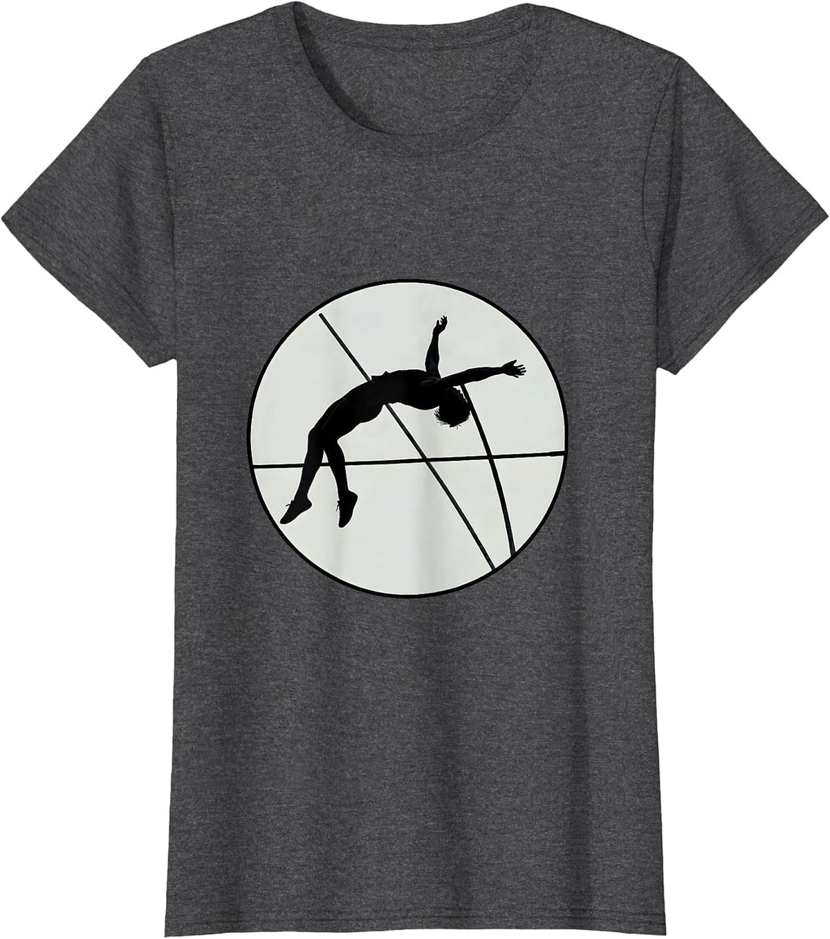 Women's Pole Vaulter Clearing Bar Stormy Sky Graphic T-Shirt - Dark Heather Grey
