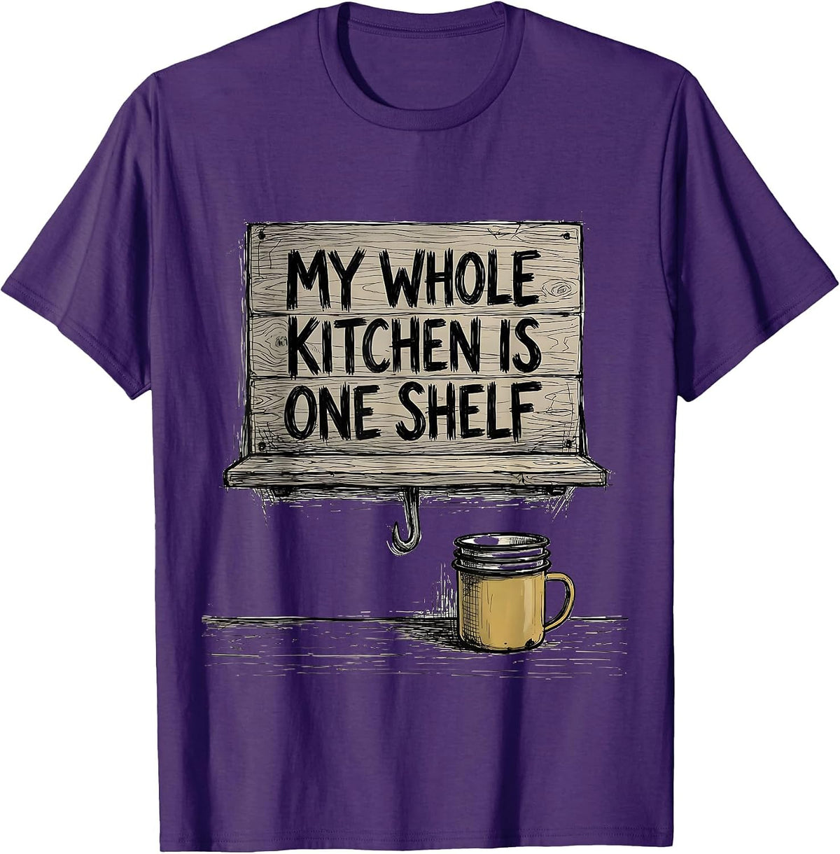 My Whole Kitchen Is One Shelf Funny Van Life Nomad Road-Trip T-Shirt - Purple