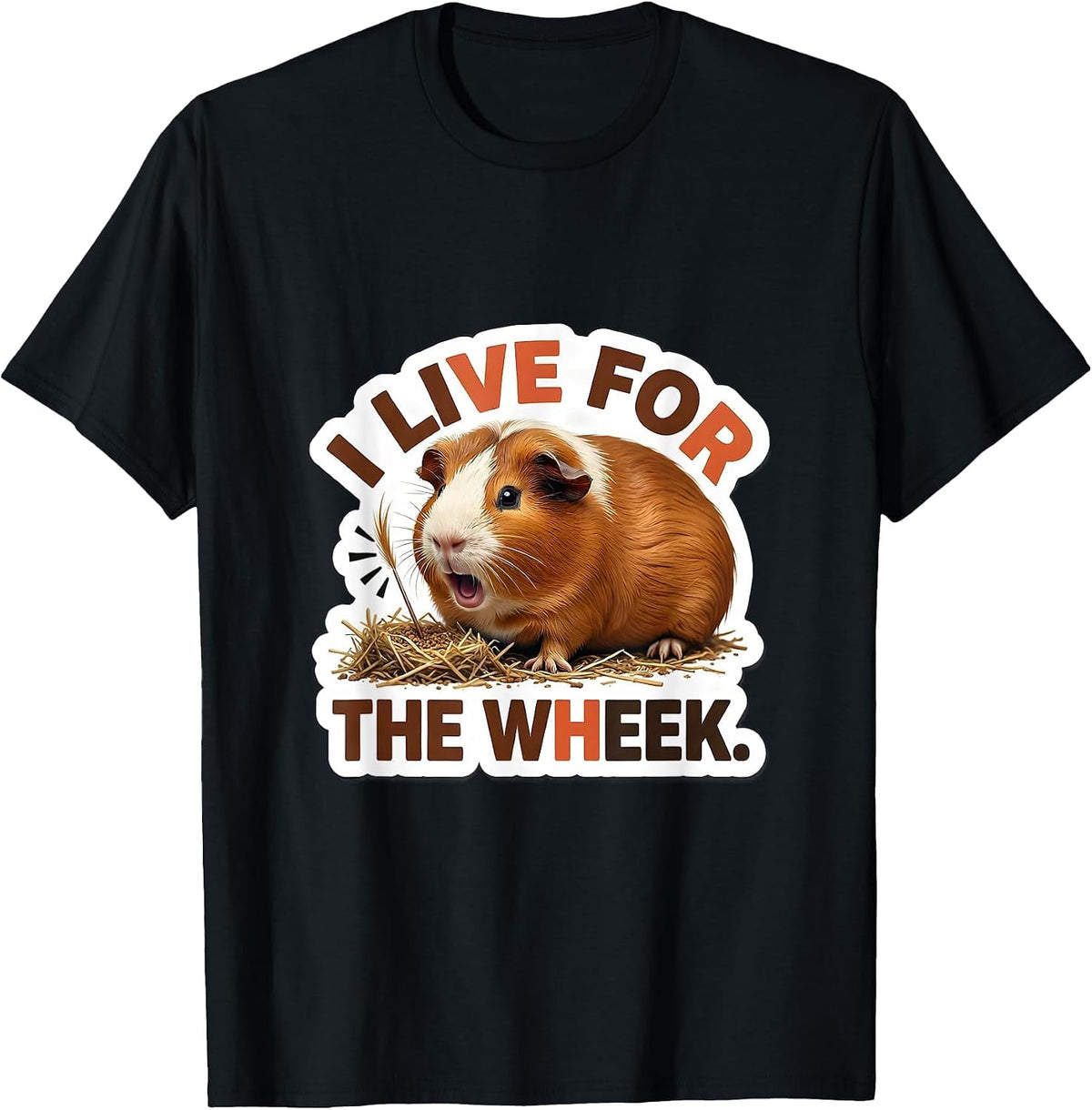 Men's I Live For The Wheek Funny Guinea Pig Pet Lover Humor T-Shirt - Black