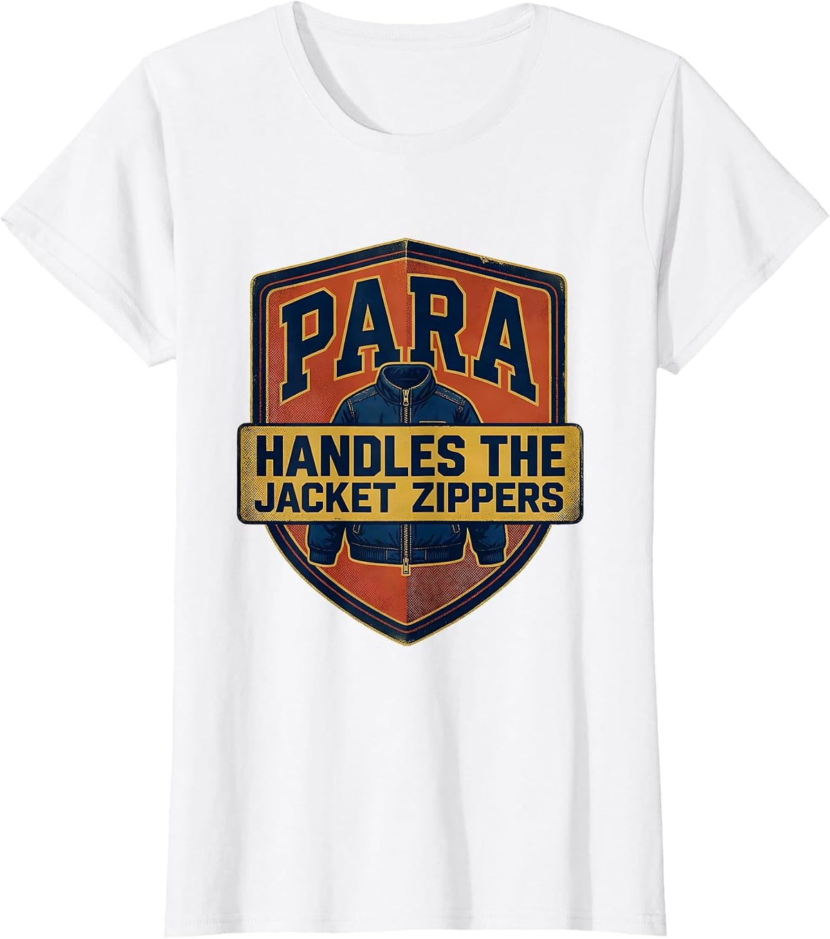 Women's PARA Handles The Jacket Zippers Funny Paraprofessional Back T-Shirt - White