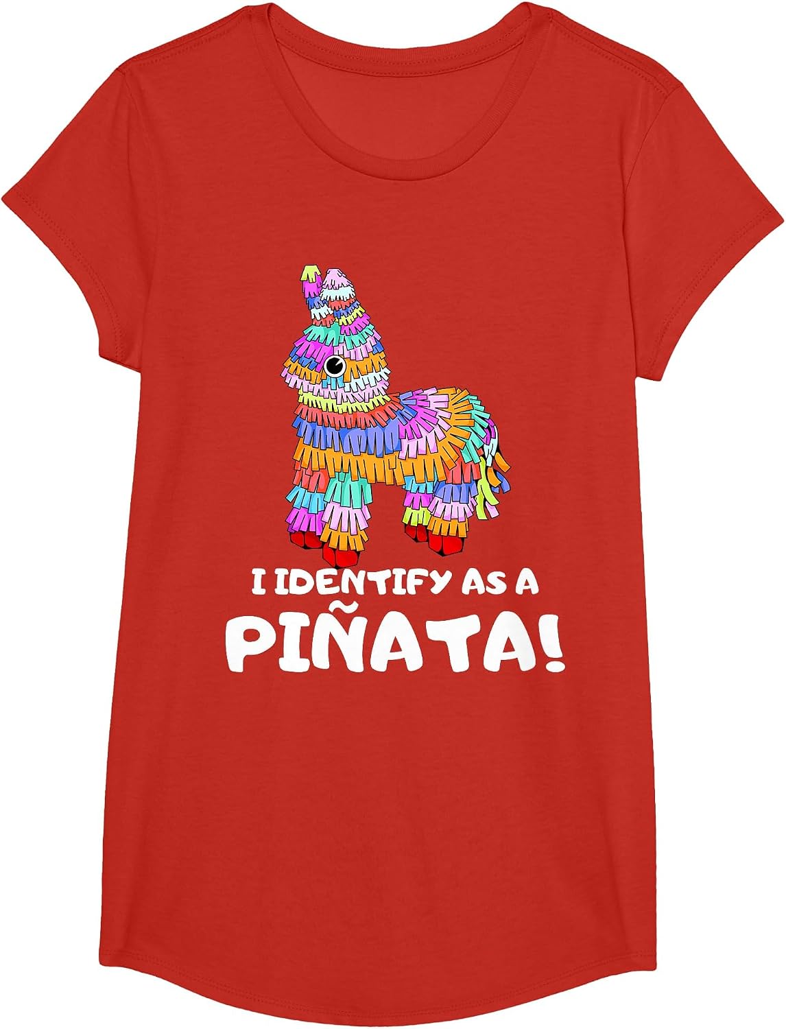I Identify as a Pinata Cinco De Mayo Costume Fiesta Party T-Shirt - Girls Red