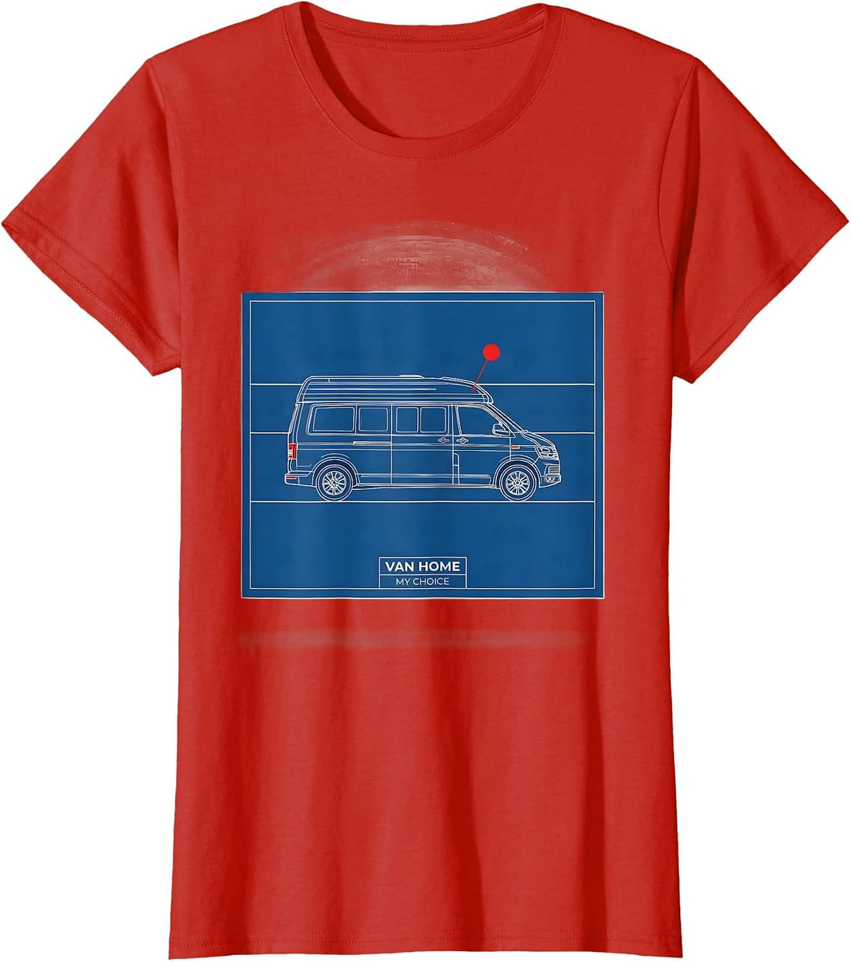 Van Home My Choice Retro Van Life Nomad Gift T-Shirt - Red