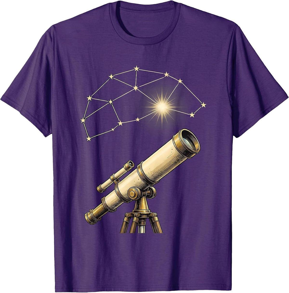 Men's Paraprofessional Constellation Telescope Graphic T-Shirt - Purple