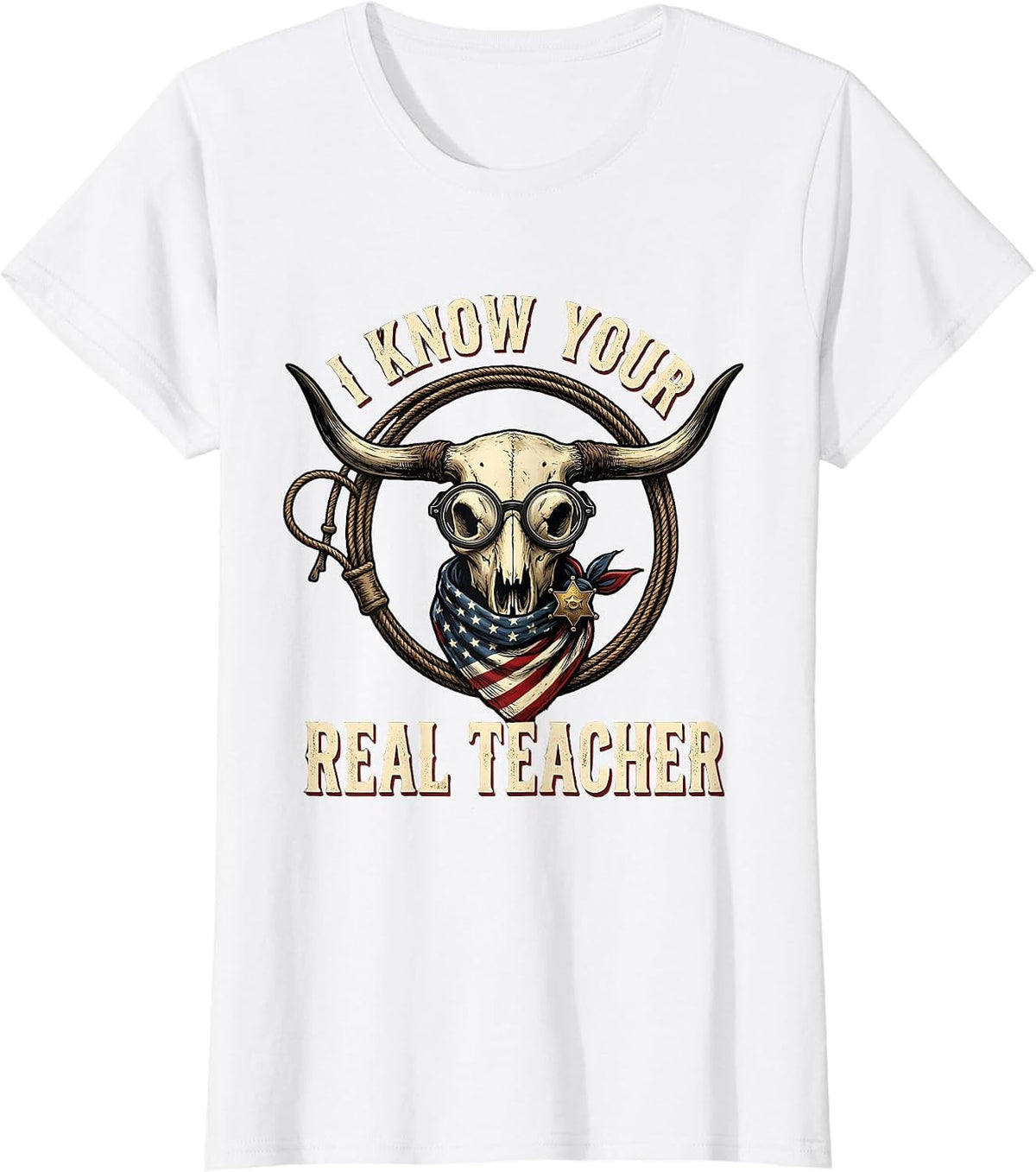 I Know Your Real Teacher Substitute Design T-Shirt - White