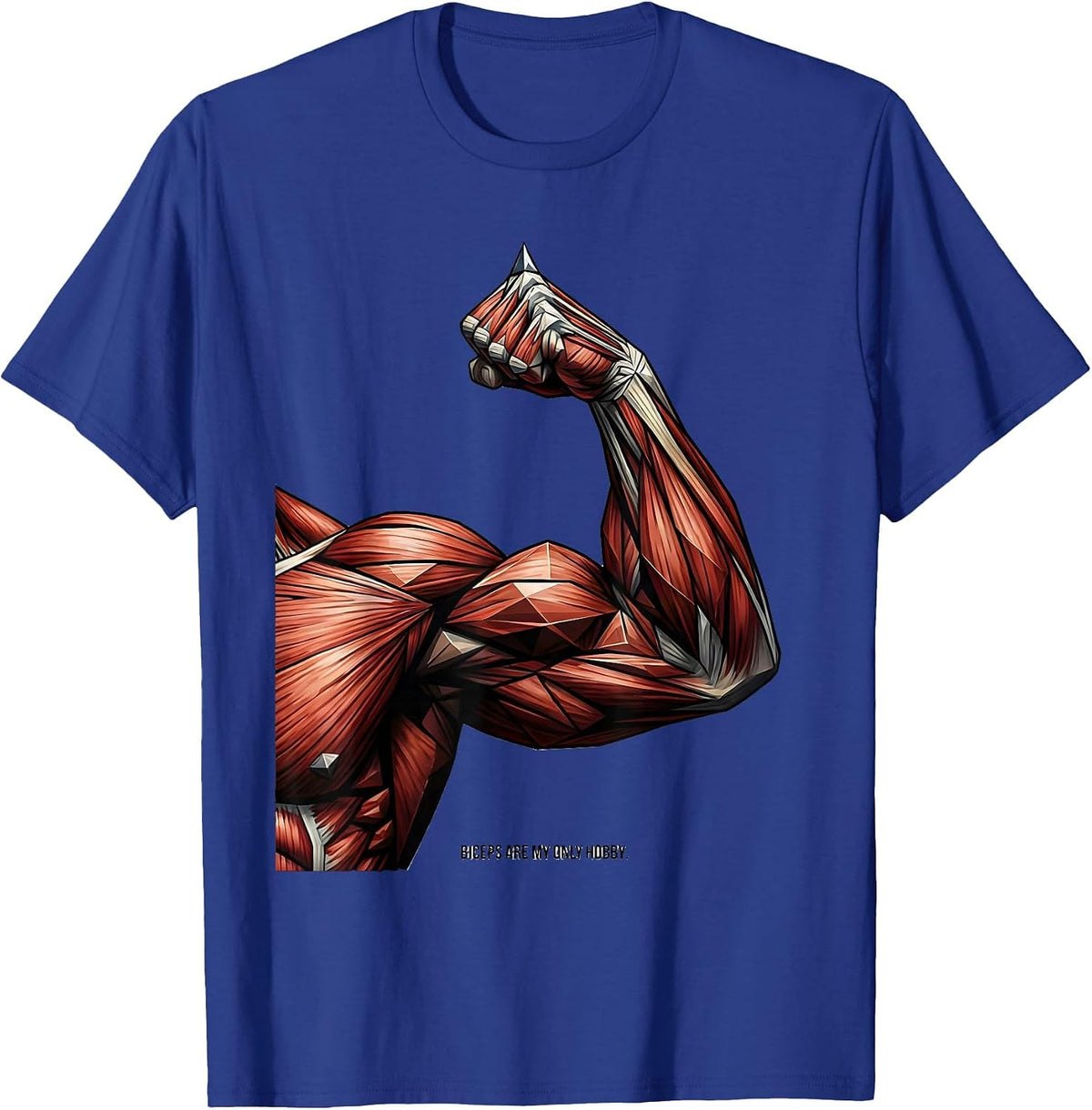 Men's Biceps Are My Only Hobby Funny Gym Humor Workout T-Shirt - Royal Blue