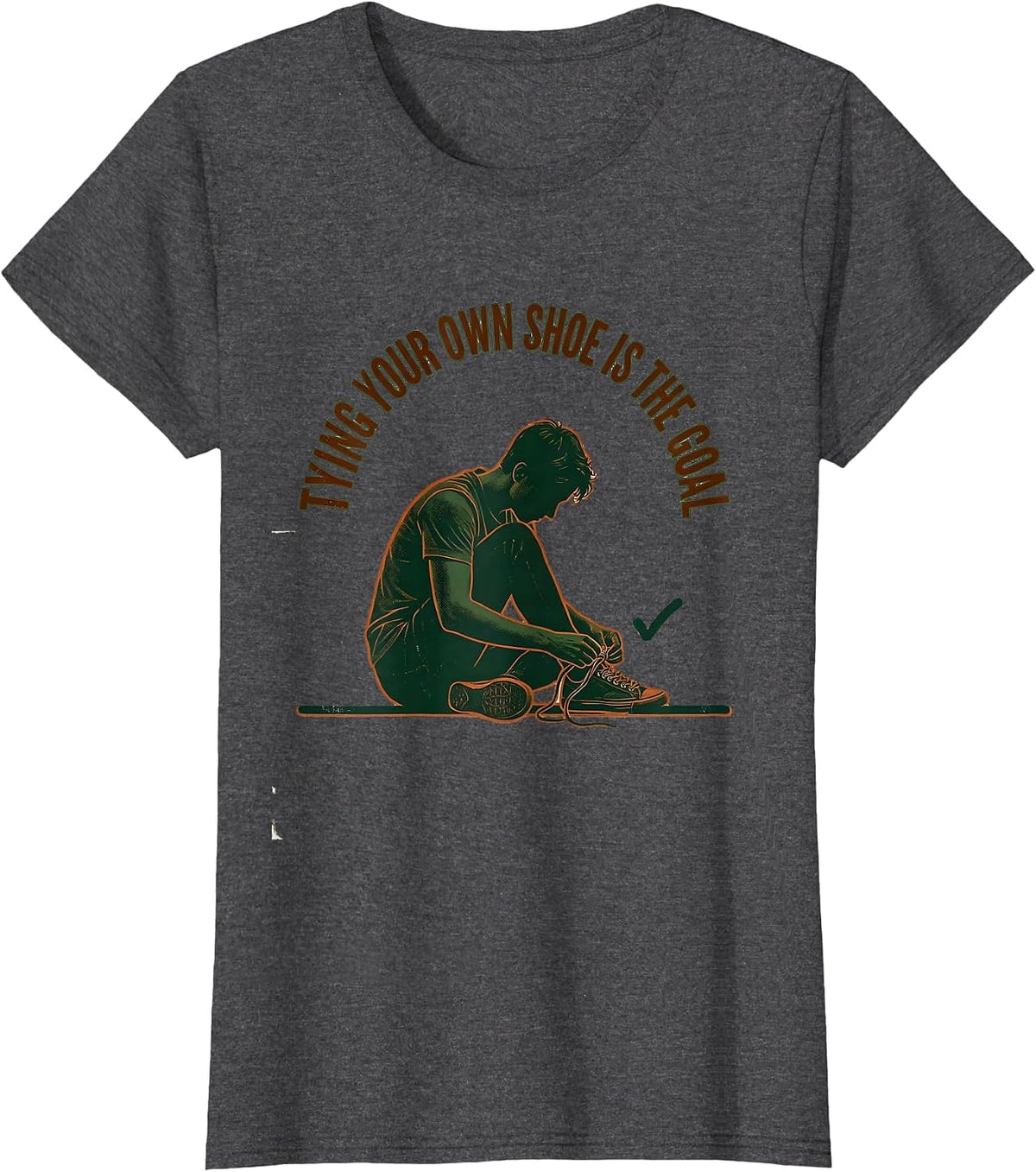 Women's Tying Your Own Shoe Is The Goal Vintage Physical Therapy T-Shirt - Dark Heather Grey