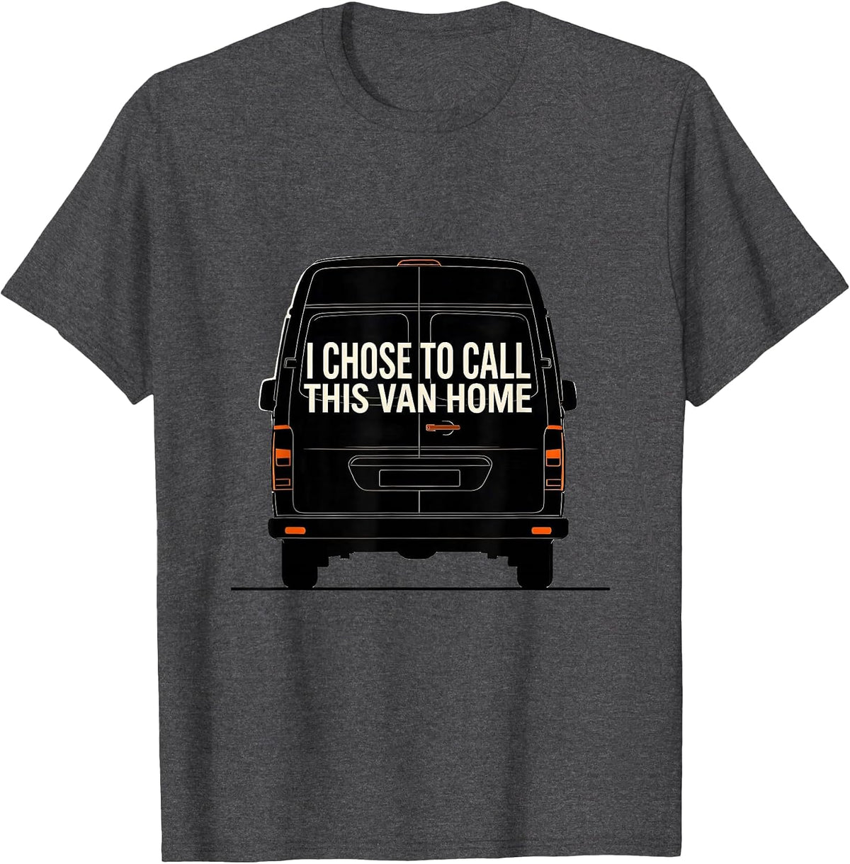 Men's I Chose To Call This Van Home Retro Van Life Nomad Gift T-Shirt - Dark Heather Grey