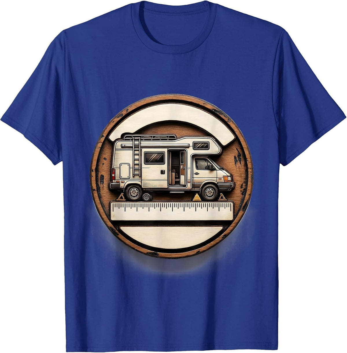 Men's Sealed Camper Van Badge Van Life Road Trip T-Shirt - Royal Blue