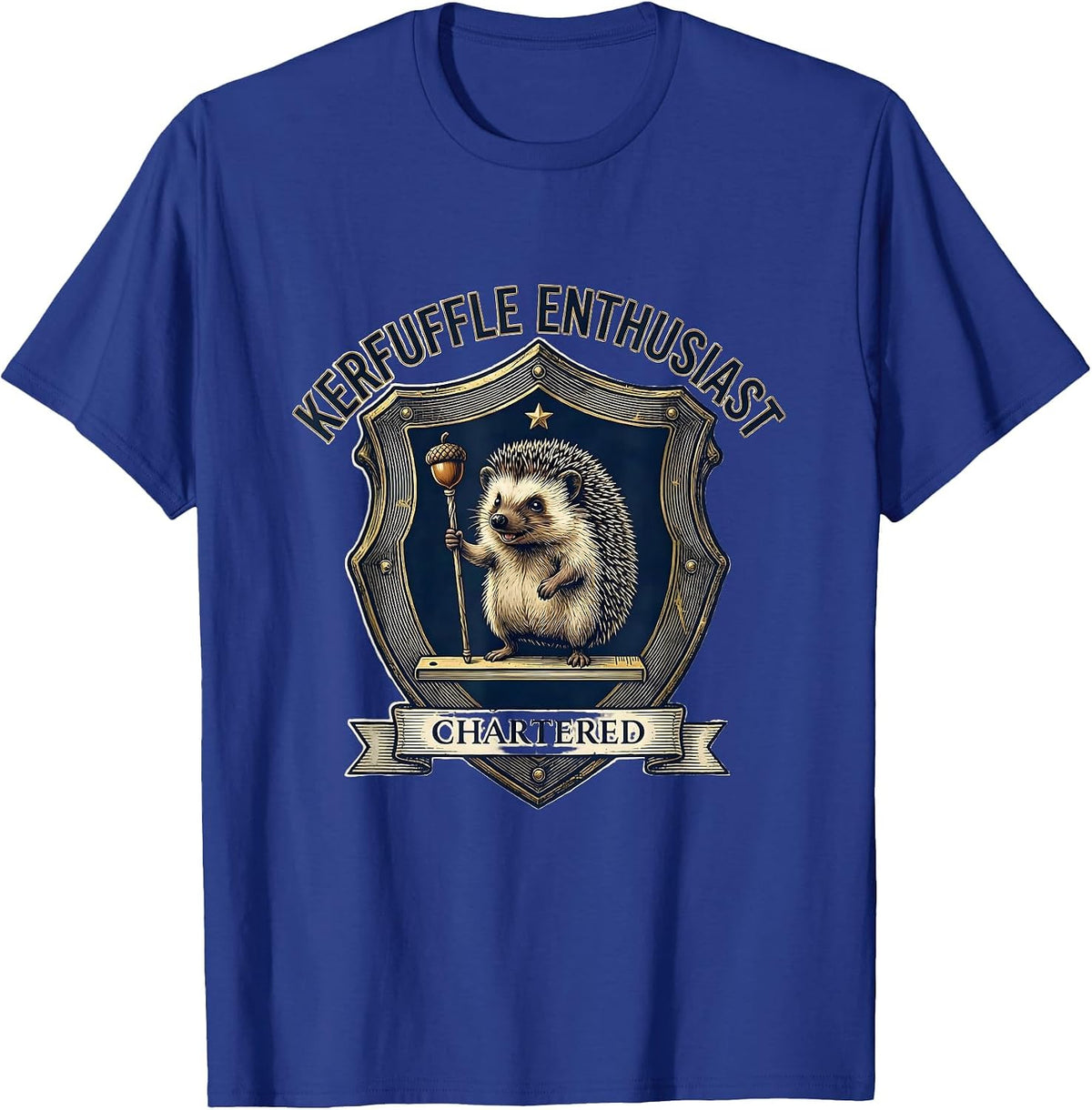 Kerfuffle Enthusiast Chartered Whimsical Animal Meme T-Shirt - Royal Blue