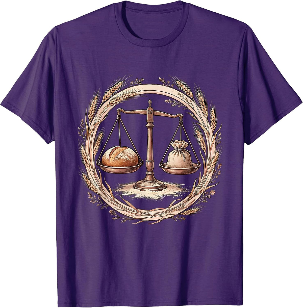 In My Sourdough Era Vintage Kitchen Scale Art T-Shirt - Purple
