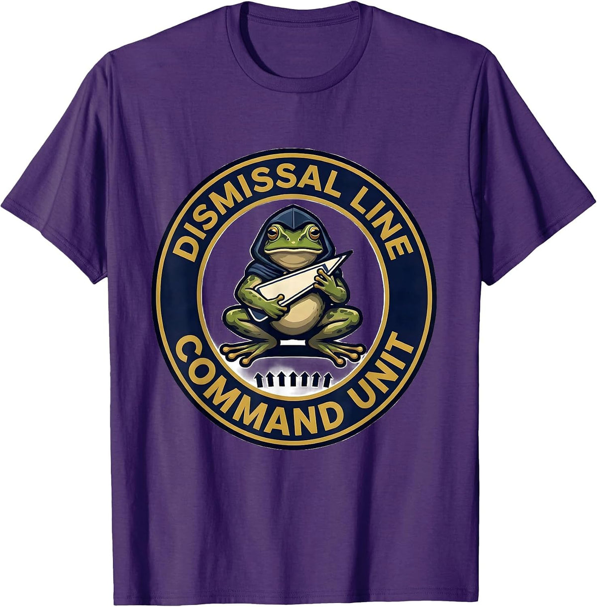 Dismissal Line Command Unit Funny Teacher Frog Back T-Shirt - Purple