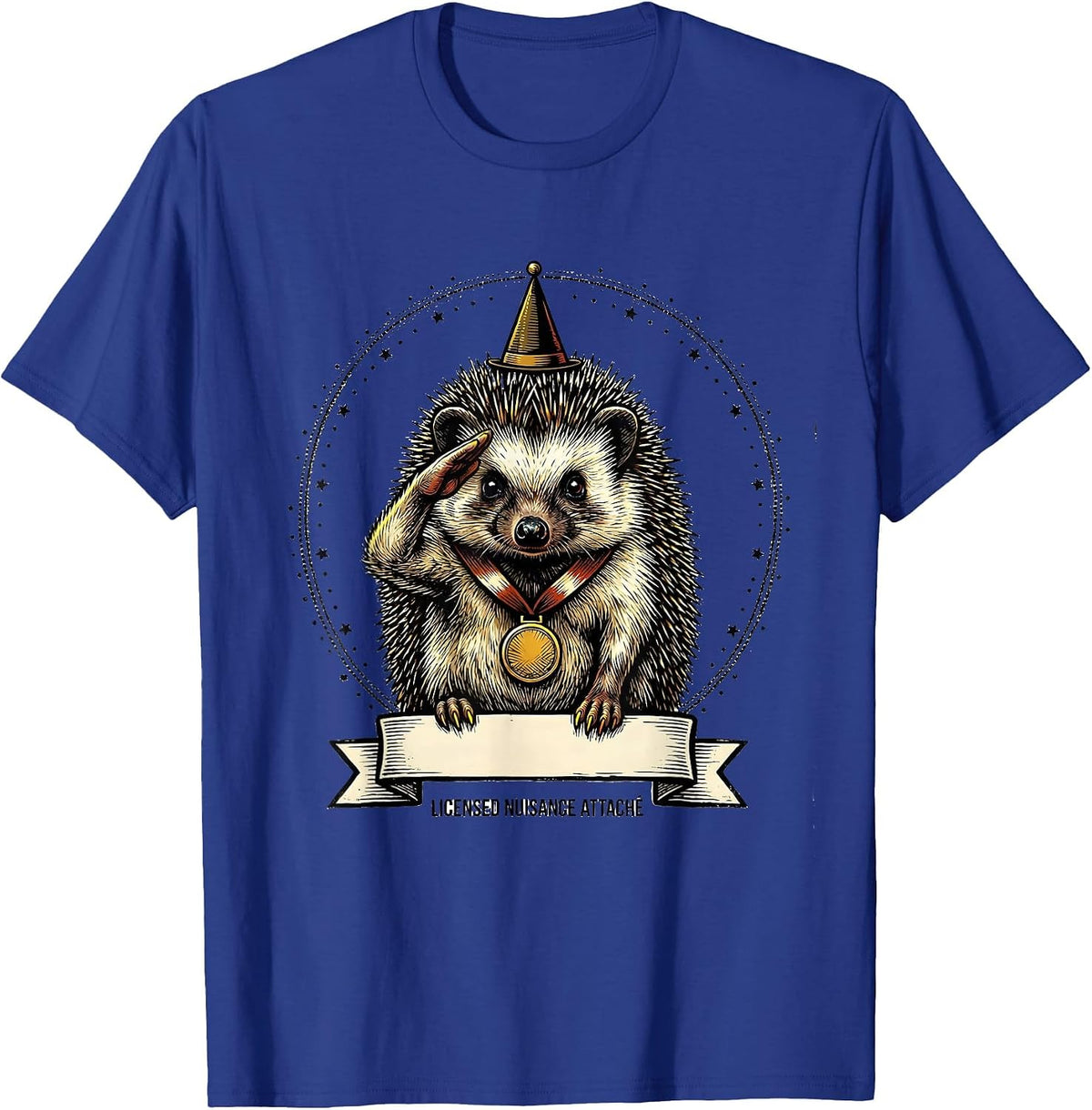 Licensed Nuisance Attache Whimsical Absurdist Animal Meme T-Shirt - Royal Blue