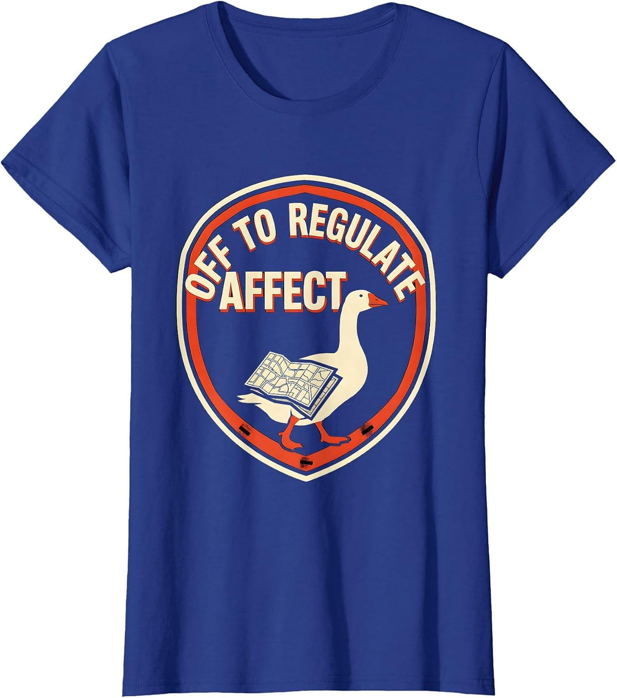 Women's Off to Regulate Affect Stencil Graphic Mental Health T-Shirt - Royal Blue