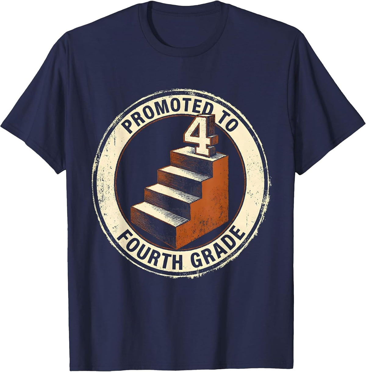 Promoted To Fourth Grade Funny Fourth Grade Back To School T-Shirt - Navy Blue
