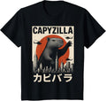 Capybara Funny Capyzilla Boys Girls Men Kids T-Shirt - Black