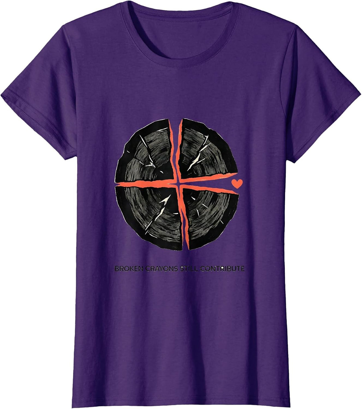 Women's Broken Crayons Still Contribute Mental Health Awareness T-Shirt - Purple