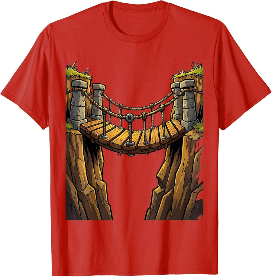 Men's Paraprofessional Bridge Graphic Design T-Shirt - Red