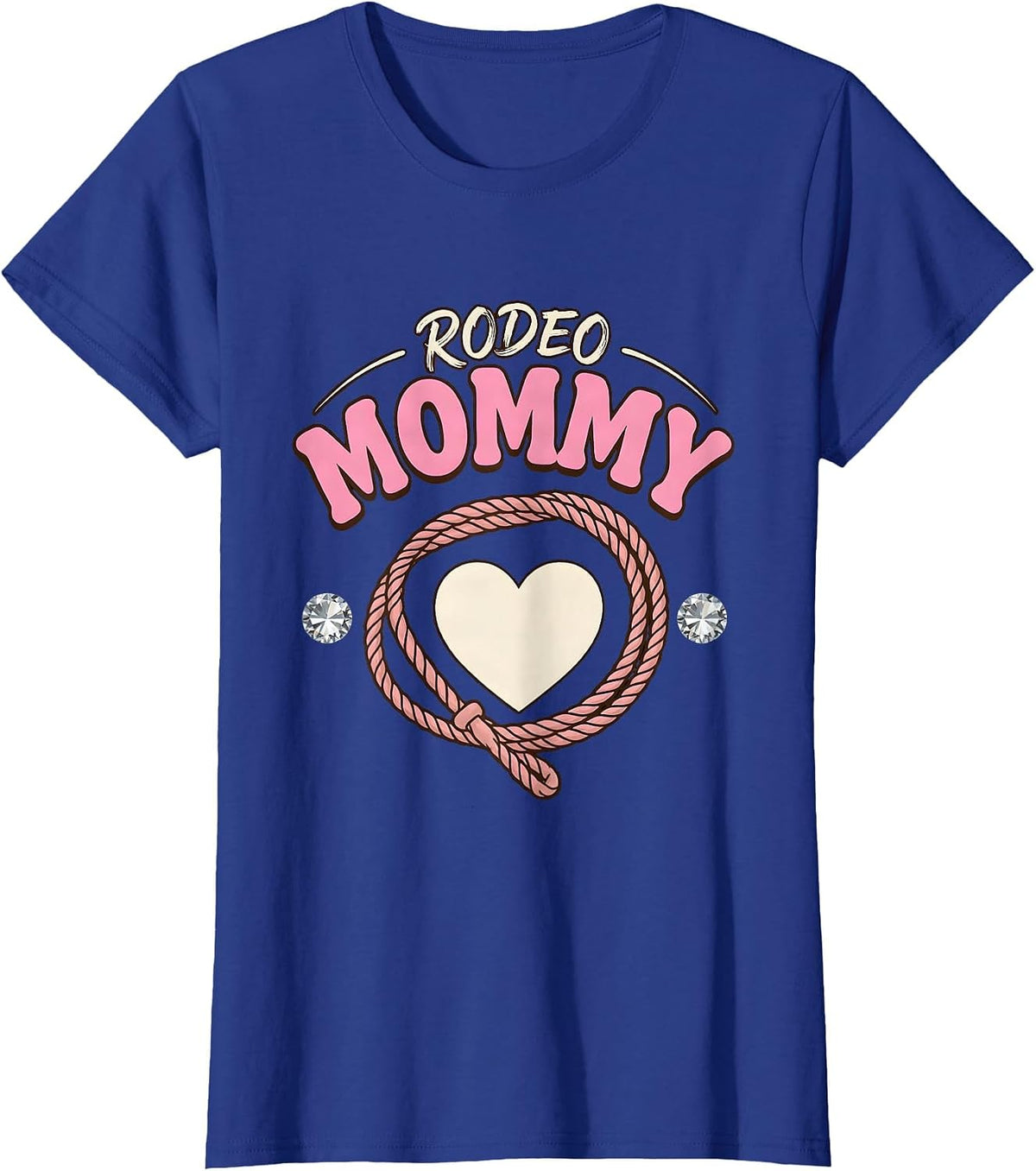 Women's Rodeo Mommy Cowgirl Glam Birthday Party Family Matching T-Shirt - Royal Blue